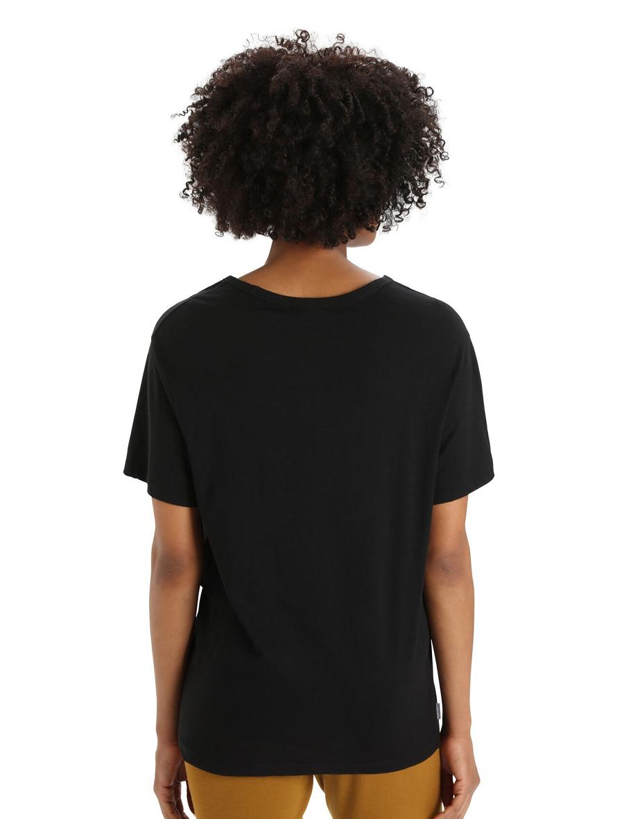 Black Icebreaker Merino Granary Short Sleeve Women's T Shirts | AU 1583LISH